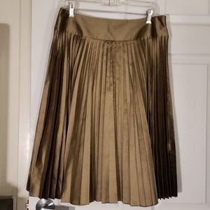 EUCTalbots Collection Gold Handwoven Silk Skirt 10